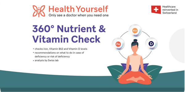 360° Nutrient & Vitamin Check I Tests for iron, Vitamin B12 & Vitamin D I Swiss lab
